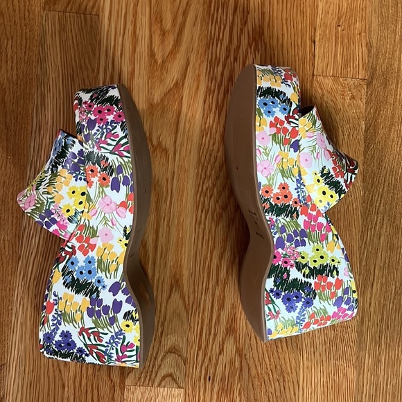 Anthropologie Vicenza Calcados Leather Floral Platform Sandals Sz 8/39 New - Picture 4 of 15